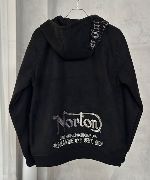 Norton（ノートン）の「【Norton】ウラボアロゴ刺繍ZIPパーカー（パーカー・メンズ・ホワイト/ブラック/カーキ・M/L/XL/XXL）」の3枚目の写真