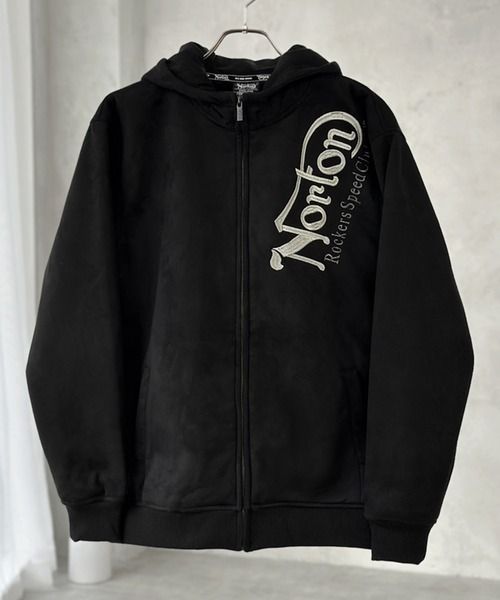 Norton（ノートン）の「【Norton】ウラボアロゴ刺繍ZIPパーカー（パーカー・メンズ・ホワイト/ブラック/カーキ・M/L/XL/XXL）」の6枚目の写真