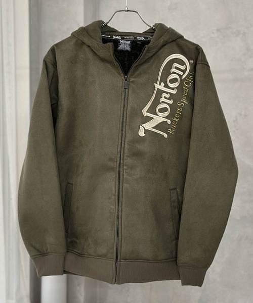 Norton（ノートン）の「【Norton】ウラボアロゴ刺繍ZIPパーカー（パーカー・メンズ・ホワイト/ブラック/カーキ・M/L/XL/XXL）」の7枚目の写真
