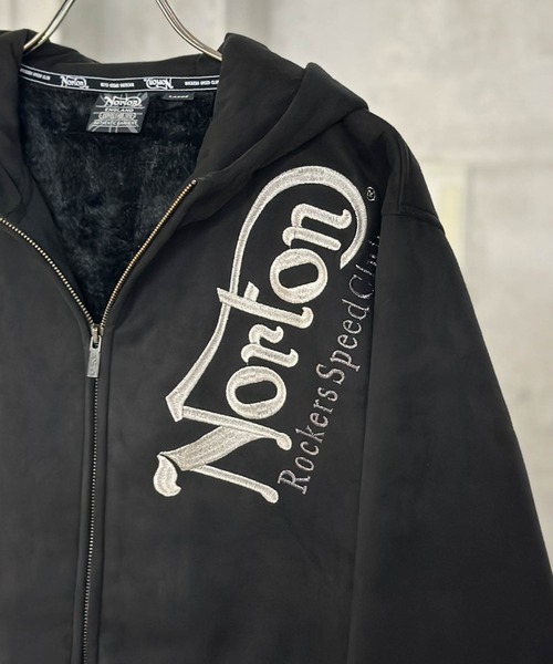 Norton（ノートン）の「【Norton】ウラボアロゴ刺繍ZIPパーカー（パーカー・メンズ・ホワイト/ブラック/カーキ・M/L/XL/XXL）」の9枚目の写真