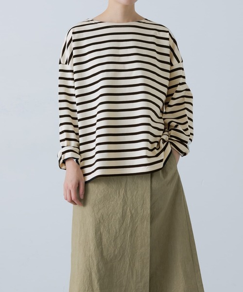 かぐれ（カグレ）の「ボーダーワイドカットソー（Tシャツ/カットソー・レディース・アイボリー/ブラック・FREE）」の17枚目の写真