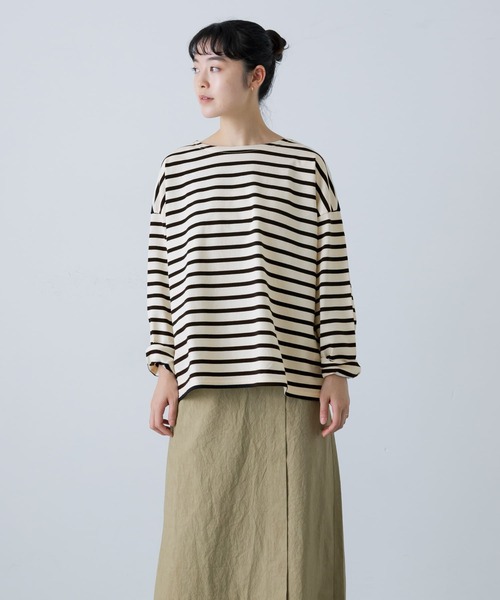 かぐれ（カグレ）の「ボーダーワイドカットソー（Tシャツ/カットソー・レディース・アイボリー/ブラック・FREE）」の19枚目の写真