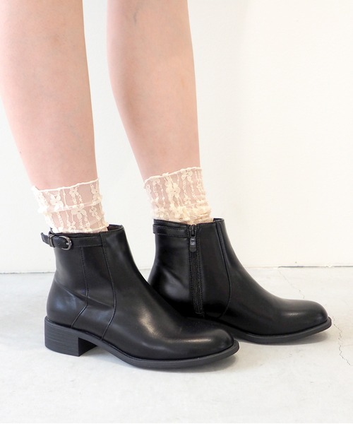 byあしながおじさん（バイアシナガオジサン）の「撥水｜クラシックショートブーツ　8710597（ブーツ・レディース・ブラック/グレイッシュベージュ/ブラック系その他/ダークブラウン・22.5cm/23cm/23.5cm/24cm/24.5cm）」の9枚目の写真