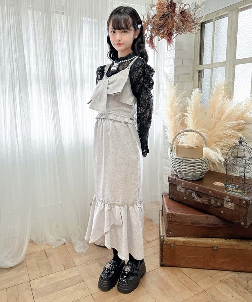 メガチェック柄リボンビスチェ 【バーバリー ブルーレーベル