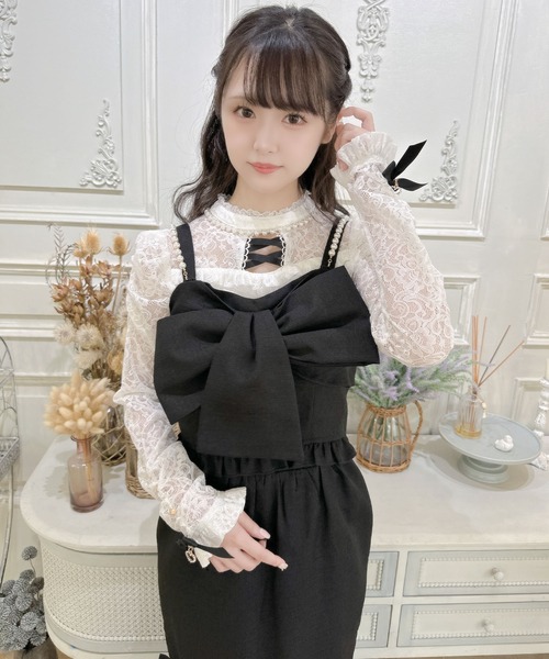 ジャスグリッティー リボンビスチェ ベスト トップス サイズS 01