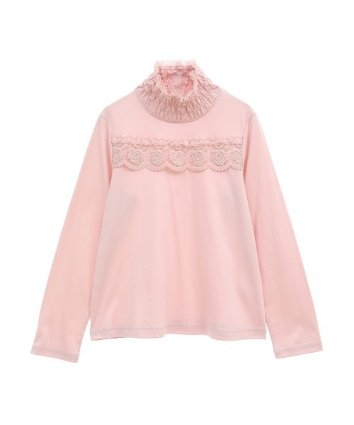 【セール】ローズレース使いハイネックカットソー（Tシャツ/カットソー）｜PINK HOUSE（ピンクハウス）