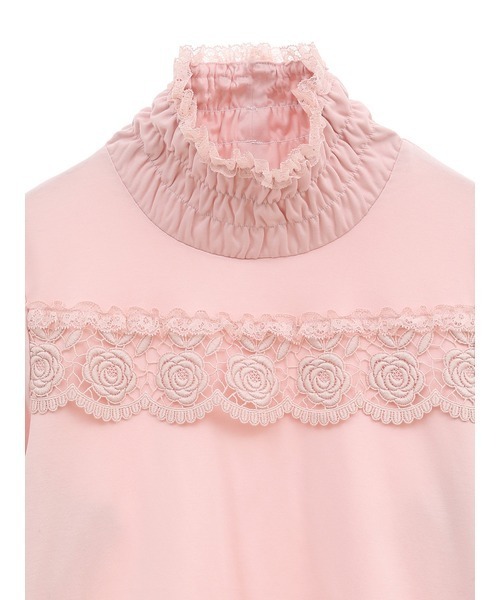 【セール】ローズレース使いハイネックカットソー（Tシャツ/カットソー）｜PINK HOUSE（ピンクハウス）