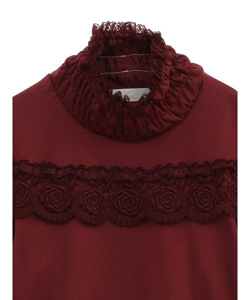 【セール】ローズレース使いハイネックカットソー（Tシャツ/カットソー）｜PINK HOUSE（ピンクハウス）