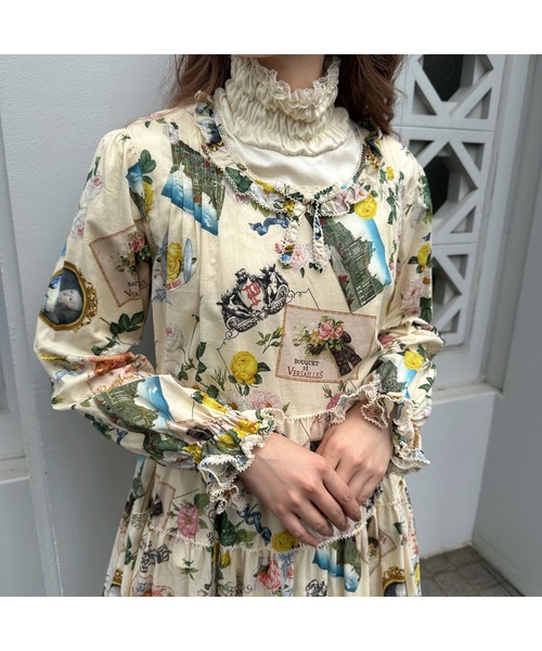 【セール】ローズレース使いハイネックカットソー（Tシャツ/カットソー）｜PINK HOUSE（ピンクハウス）