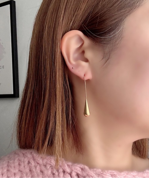 ciite'(シーテ)の「【金属アレルギー対応】ドロップピアス サージカルステンレス (両耳用)(ピアス(両耳用)・レディース・ゴールド/シルバー・FREE)」の1枚目の写真