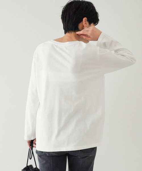OPAQUE.CLIP（オペークドットクリップ）の「◆《STORY掲載》ロゴプリントロングTシャツ【洗濯機洗い可】（Tシャツ/カットソー・レディース・ホワイト/グレー/ブラック・38/40/42）」の12枚目の写真