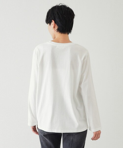 OPAQUE.CLIP（オペークドットクリップ）の「◆《STORY掲載》ロゴプリントロングTシャツ【洗濯機洗い可】（Tシャツ/カットソー・レディース・ホワイト/グレー/ブラック・38/40/42）」の18枚目の写真
