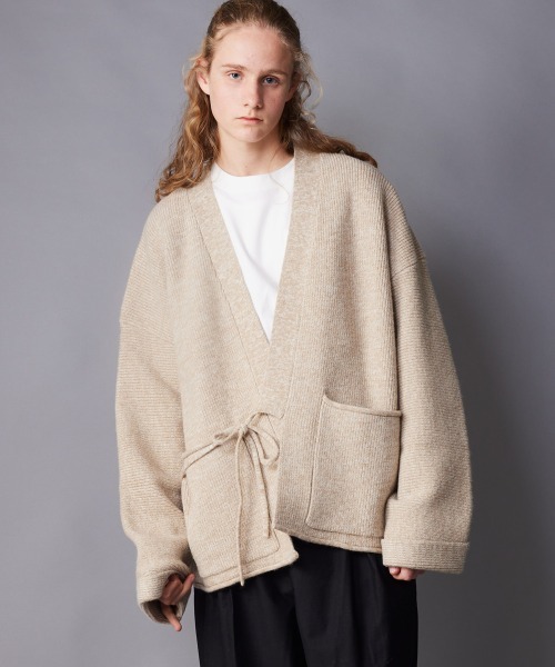 rehacer（レアセル）の「rehacer : Kimono Knit Loose Cardigan（ニット/セーター・メンズ・ベージュ/グレー・LARGE/MEDIUM）」の2枚目の写真