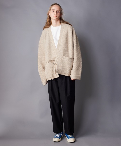 rehacer（レアセル）の「rehacer : Kimono Knit Loose Cardigan（ニット/セーター・メンズ・ベージュ/グレー・LARGE/MEDIUM）」の6枚目の写真