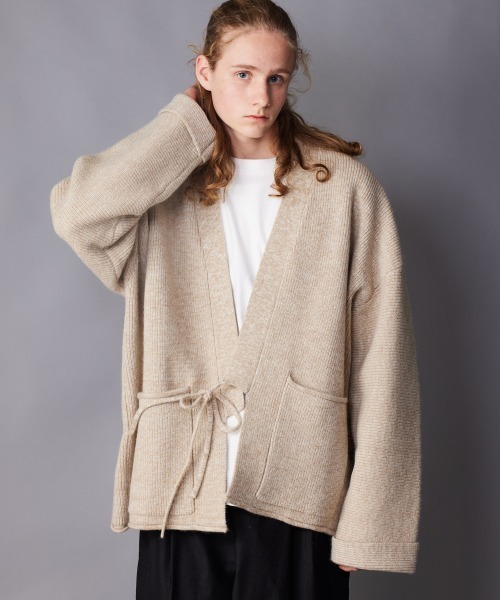 rehacer（レアセル）の「rehacer : Kimono Knit Loose Cardigan（ニット/セーター・メンズ・ベージュ/グレー・LARGE/MEDIUM）」の5枚目の写真