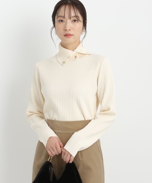 Andemiu(アンデミュウ)の「リブヘンケイエリボタンニット202743(ニット/セーター・レディース・ブラック/ブラウン/グレー/アイボリー・FREE)」の19枚目の写真