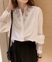 THISIS（ディスイズ）の「繊細レースディテール シアーシャツ（シャツ/ブラウス）」