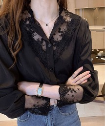 THISIS（ディスイズ）の「繊細レースディテール シアーシャツ（シャツ/ブラウス）」