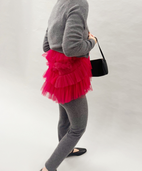 VIVIANO(ヴィヴィアーノ)の「【VIVIANO / ヴィヴィアーノ】Tulle Cami Top(キャミソール・レディース・レッド・SMALL)」の8枚目の写真