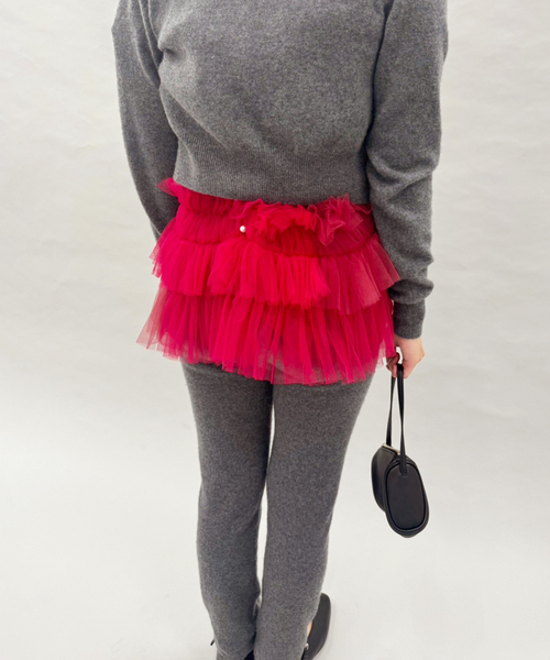 VIVIANO(ヴィヴィアーノ)の「【VIVIANO / ヴィヴィアーノ】Tulle Cami Top(キャミソール・レディース・レッド・SMALL)」の9枚目の写真