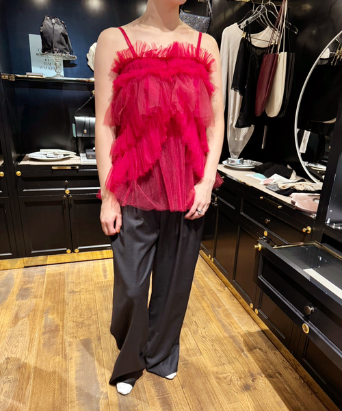 VIVIANO(ヴィヴィアーノ)の「【VIVIANO / ヴィヴィアーノ】Tulle Cami Top(キャミソール・レディース・レッド・SMALL)」の11枚目の写真