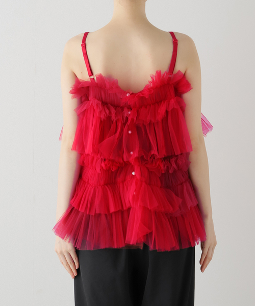 VIVIANO(ヴィヴィアーノ)の「【VIVIANO / ヴィヴィアーノ】Tulle Cami Top(キャミソール・レディース・レッド・SMALL)」の14枚目の写真