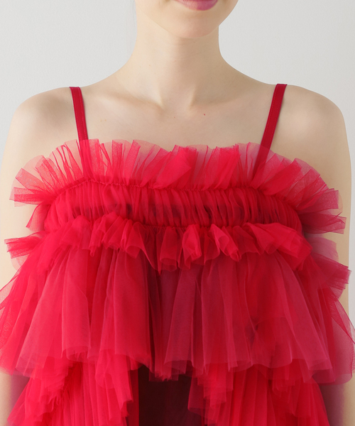 VIVIANO(ヴィヴィアーノ)の「【VIVIANO / ヴィヴィアーノ】Tulle Cami Top(キャミソール・レディース・レッド・SMALL)」の15枚目の写真