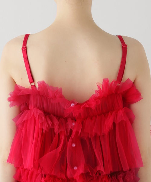 VIVIANO(ヴィヴィアーノ)の「【VIVIANO / ヴィヴィアーノ】Tulle Cami Top(キャミソール・レディース・レッド・SMALL)」の16枚目の写真