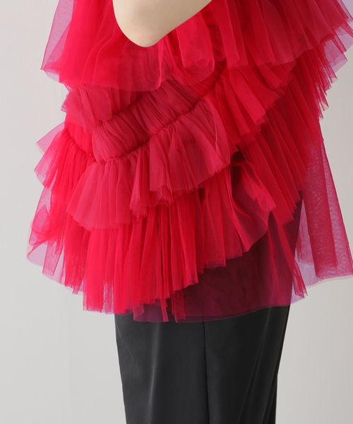 VIVIANO(ヴィヴィアーノ)の「【VIVIANO / ヴィヴィアーノ】Tulle Cami Top(キャミソール・レディース・レッド・SMALL)」の20枚目の写真