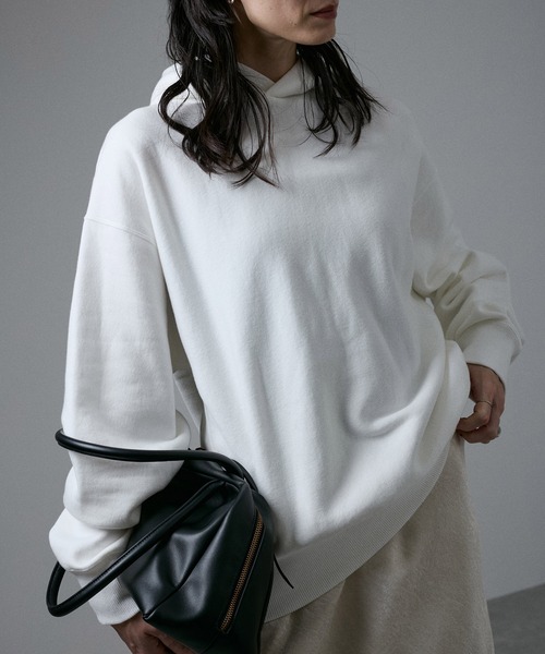 SALON adam et rope'（サロン アダム エ ロペ）の「アズマ編み裏起毛フーディー/パーカー（パーカー・レディース・チャコールグレー/オフホワイト・FREE）」の12枚目の写真