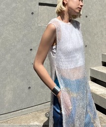 DLESS（ドレス）の「Side slit dress/サイドスリットノースリーブドレス（スパンコール素材）（ドレス）」