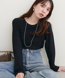 【Web限定】フェザーストライプカットトップス