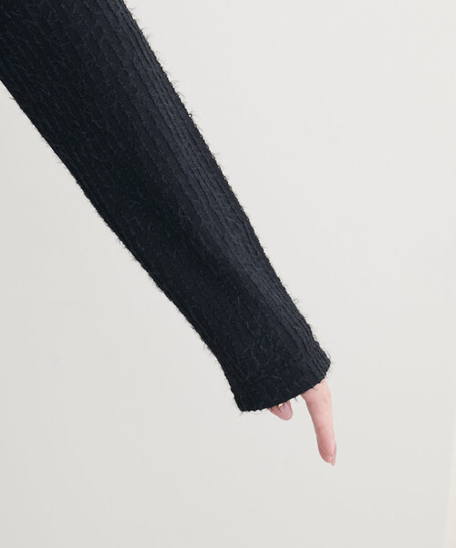 natural couture(ナチュラルクチュール)の「【Web限定】フェザーストライプカットトップス(Tシャツ/カットソー・レディース・ブラック/オフホワイト/モカ・FREE)」の20枚目の写真