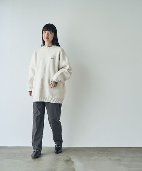 PENNEYS(ぺニーズ)の「Penneys(ぺニーズ)別注モールジャガードロゴニット(ニット/セーター・レディース・ダークグレー/ネイビー/オフホワイト/ダークグリーン・FREE)」の13枚目の写真
