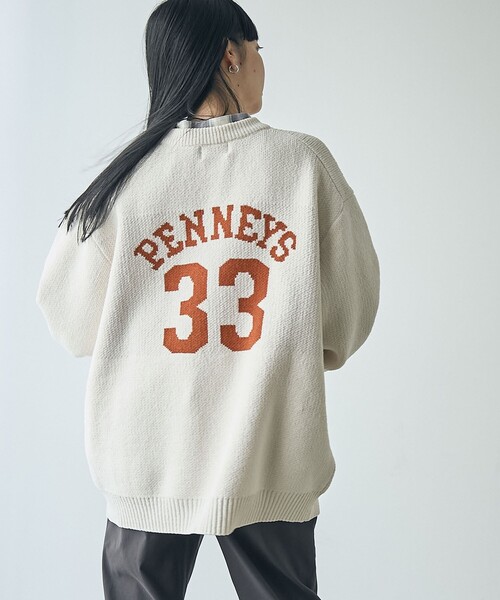 PENNEYS(ぺニーズ)の「Penneys(ぺニーズ)別注モールジャガードロゴニット(ニット/セーター・レディース・ダークグレー/ネイビー/オフホワイト/ダークグリーン・FREE)」の15枚目の写真