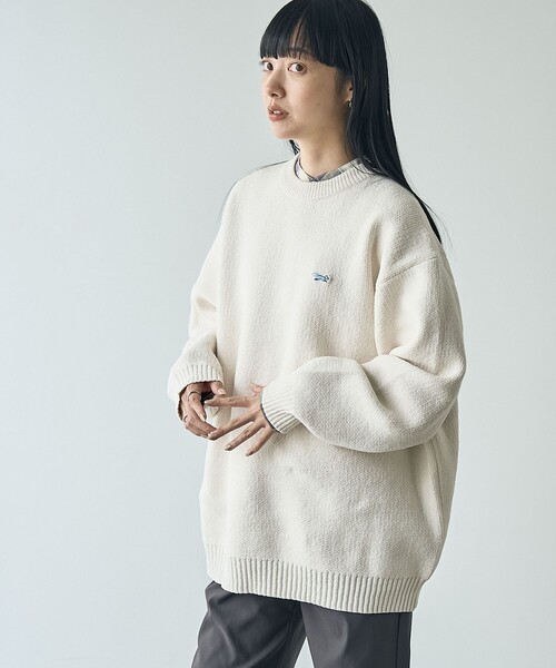 PENNEYS(ぺニーズ)の「Penneys(ぺニーズ)別注モールジャガードロゴニット(ニット/セーター・レディース・ダークグレー/ネイビー/オフホワイト/ダークグリーン・FREE)」の16枚目の写真