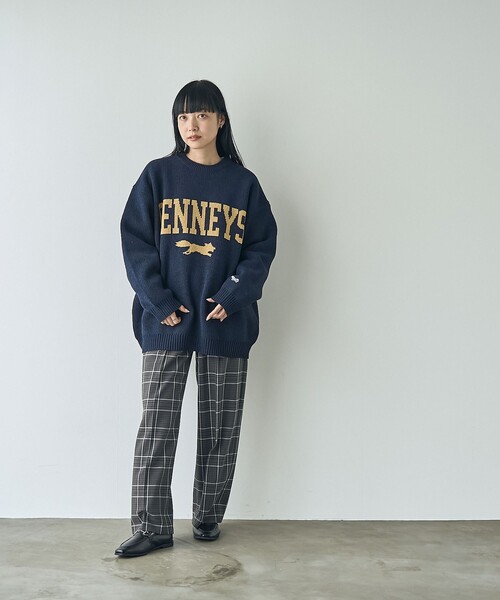 PENNEYS(ぺニーズ)の「Penneys(ぺニーズ)別注モールジャガードロゴニット(ニット/セーター・レディース・ダークグレー/ネイビー/オフホワイト/ダークグリーン・FREE)」の18枚目の写真