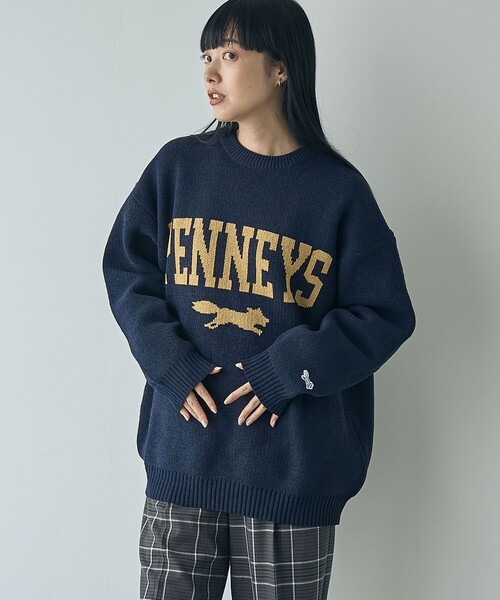 PENNEYS(ぺニーズ)の「Penneys(ぺニーズ)別注モールジャガードロゴニット(ニット/セーター・レディース・ダークグレー/ネイビー/オフホワイト/ダークグリーン・FREE)」の19枚目の写真