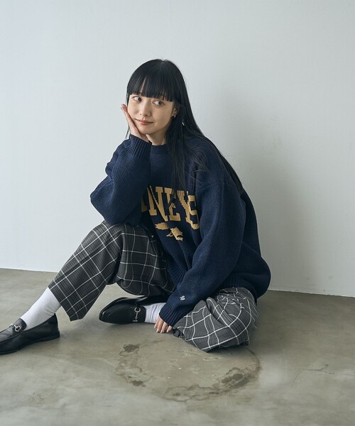 PENNEYS(ぺニーズ)の「Penneys(ぺニーズ)別注モールジャガードロゴニット(ニット/セーター・レディース・ダークグレー/ネイビー/オフホワイト/ダークグリーン・FREE)」の20枚目の写真