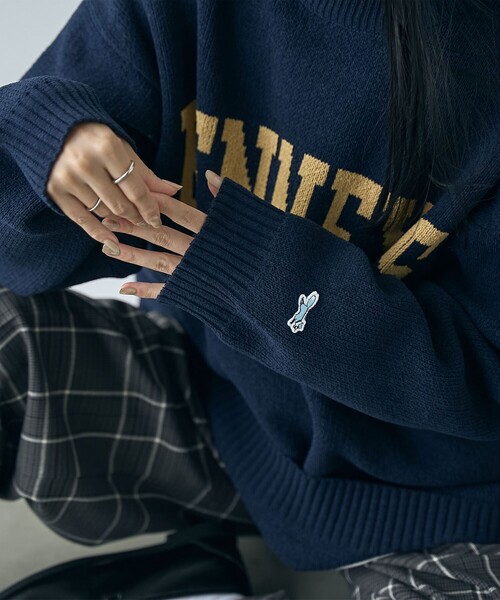 PENNEYS(ぺニーズ)の「Penneys(ぺニーズ)別注モールジャガードロゴニット(ニット/セーター・レディース・ダークグレー/ネイビー/オフホワイト/ダークグリーン・FREE)」の21枚目の写真
