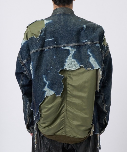 Maison MIHARA YASUHIRO（メゾンミハラヤスヒロ）の「J13BL121 JACKET（デニムジャケット・メンズ・インディゴブルー/ブラック・46）」の6枚目の写真