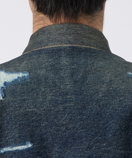 Maison MIHARA YASUHIRO（メゾンミハラヤスヒロ）の「J13BL121 JACKET（デニムジャケット・メンズ・インディゴブルー/ブラック・46）」の8枚目の写真