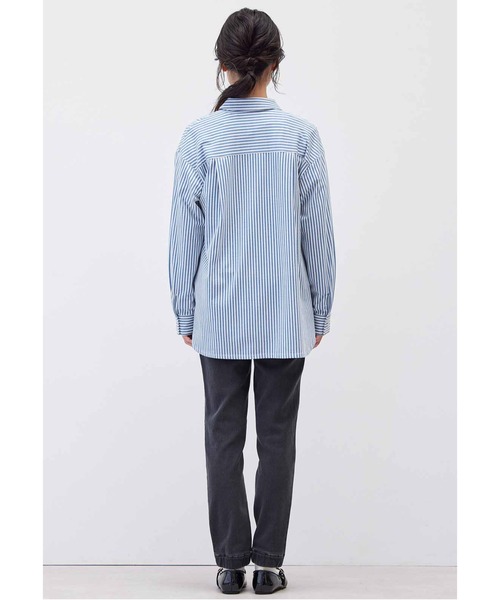 Live in comfort（リブインコンフォート）の「リブ　イン　コンフォート　着心地らくちんな　伸びるシャツ（シャツ/ブラウス・レディース・ブルー系その他/オフホワイト/ブルー・LL/L/M/3L/S/4L）」の7枚目の写真