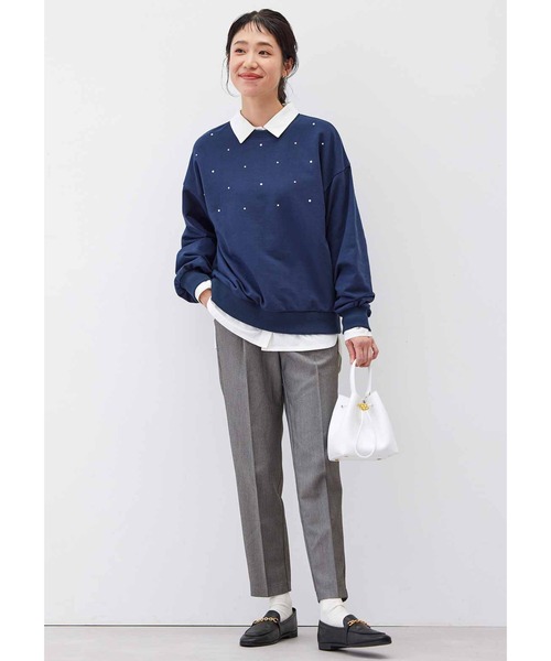 Live in comfort（リブインコンフォート）の「リブ　イン　コンフォート　着心地らくちんな　伸びるシャツ（シャツ/ブラウス・レディース・ブルー系その他/オフホワイト/ブルー・LL/L/M/3L/S/4L）」の12枚目の写真