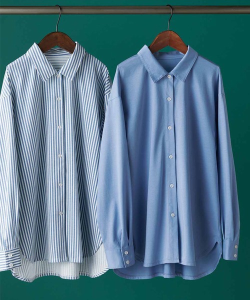 Live in comfort（リブインコンフォート）の「リブ　イン　コンフォート　着心地らくちんな　伸びるシャツ（シャツ/ブラウス・レディース・ブルー系その他/オフホワイト/ブルー・LL/L/M/3L/S/4L）」の15枚目の写真