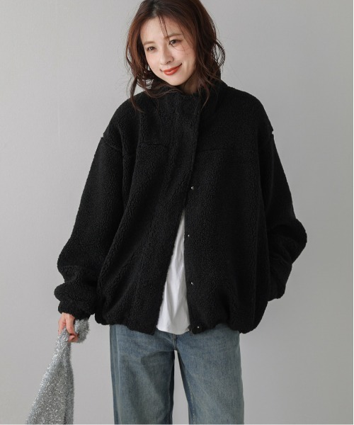 セール】スタンドネック ボアジャケット（ダウンジャケット/コート