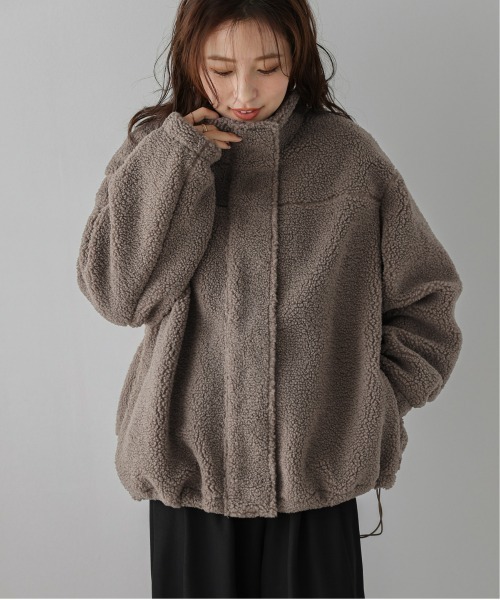 La-gemme（ラジェム）の「スタンドネック ボアジャケット（ダウンジャケット/コート・レディース・ブラック/ベージュ/モカ/チャコール・フリー）」の17枚目の写真