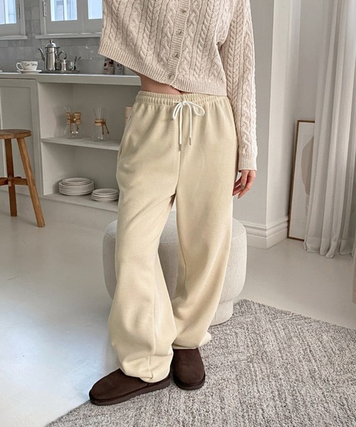 by muni:r（バイ ムニール）の「裏起毛2wayスウェットパンツ（スウェットパンツ・レディース・ブラック/グレー/クリーム・FREE）」の3枚目の写真