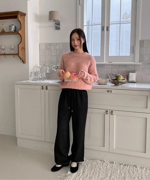 by muni:r（バイ ムニール）の「裏起毛2wayスウェットパンツ（スウェットパンツ・レディース・ブラック/グレー/クリーム・FREE）」の4枚目の写真