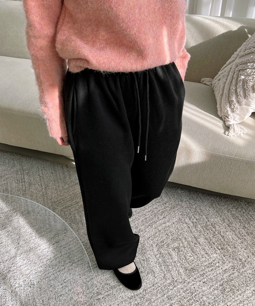 by muni:r（バイ ムニール）の「裏起毛2wayスウェットパンツ（スウェットパンツ・レディース・ブラック/グレー/クリーム・FREE）」の12枚目の写真